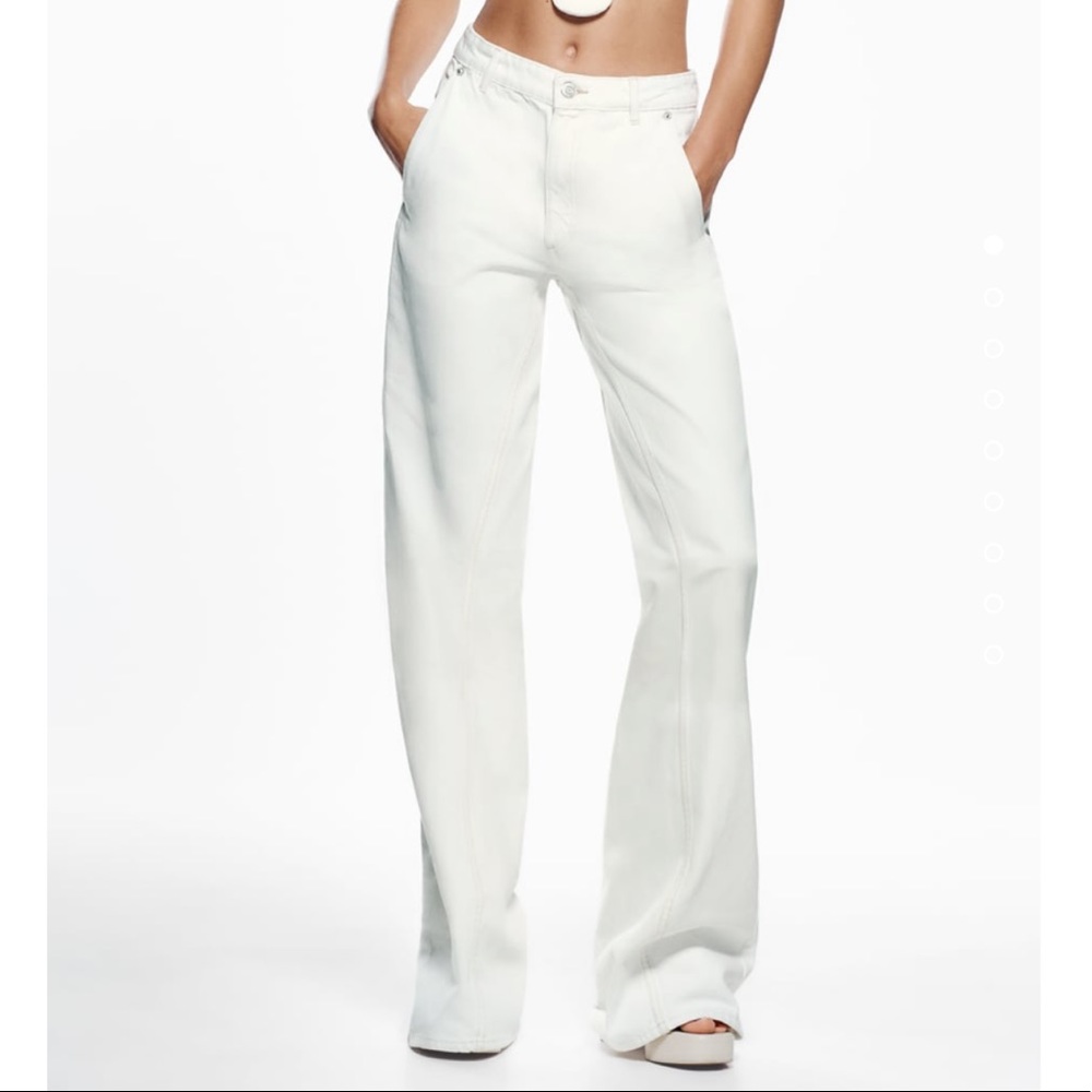 Zara Super Wide Leg Jeans white size 29 / US 8